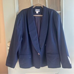 Vintage Pendleton Double Breasted Wool Blazer Suit Jacket Navy Blue USA Made 24W